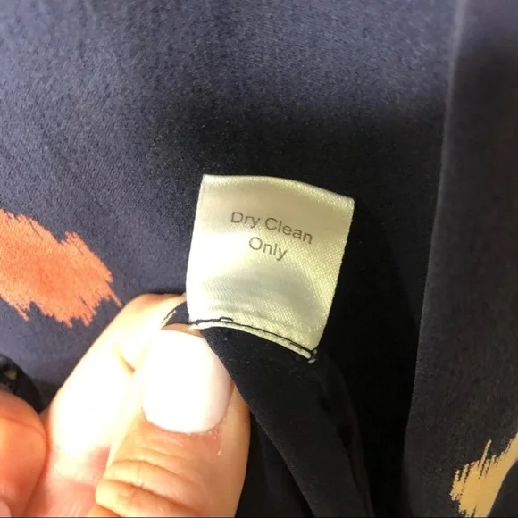 Parker Silk Dress Navy Dot Print Size Small Bell Sleeve - Picture 10 of 10